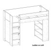 Cubby House Bunk Bed With Open Under Shelves and front ladder